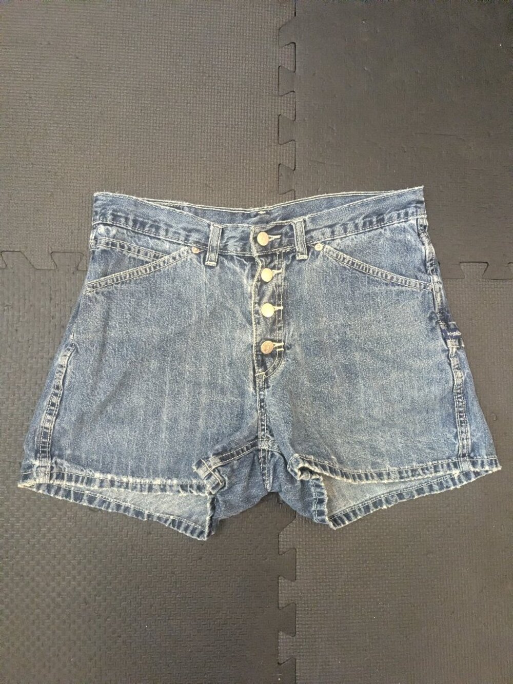 vintage Jordache Denim jean Shorts Button Fly Front Cut Off High Rise 11/12